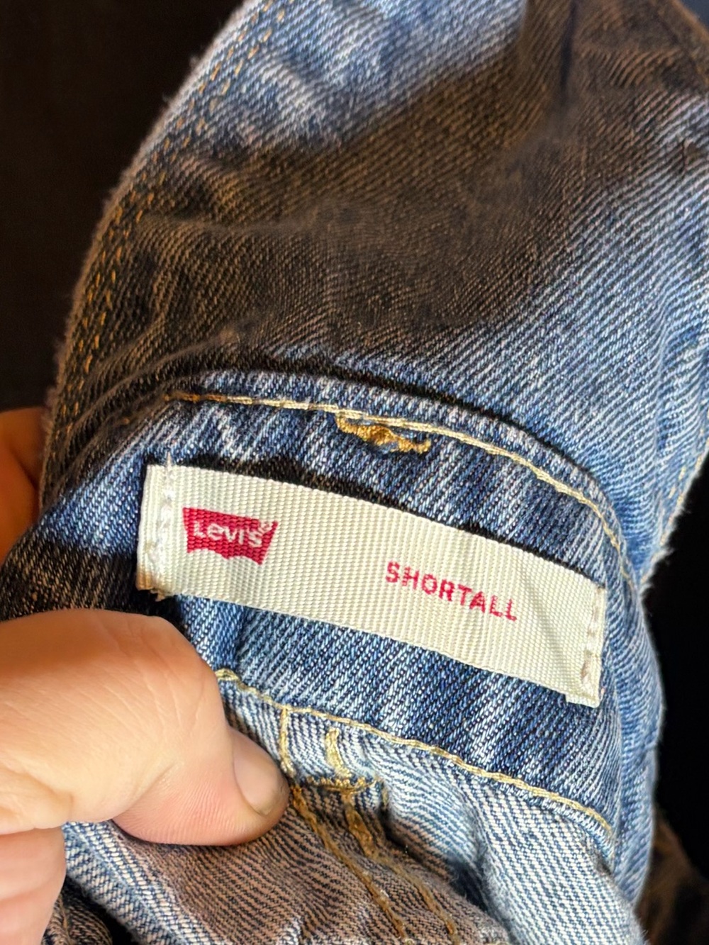 Levi's Blue Denim Shortall with Red Logo Tag